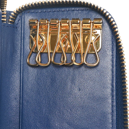 Prada Vitello Move Zip Around Key Holder Bleutte 6 of 12