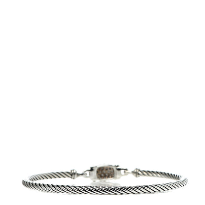 David Yurman Sterling Silver Diamond 3mm Small Wheaton Bracelet 3 of 5