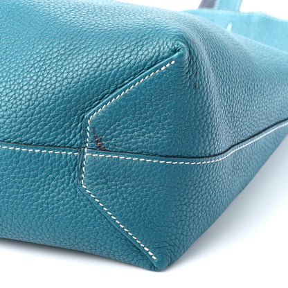 Hermes Taurillon Clemence Double Sens 36 Reversible Tote Bleu Sapphire Izmir 13 of 13