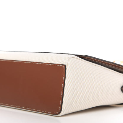 Burberry Canvas Horseferry Print Note Crossbody Bag Natural Tan Fiery Red 7 of 10