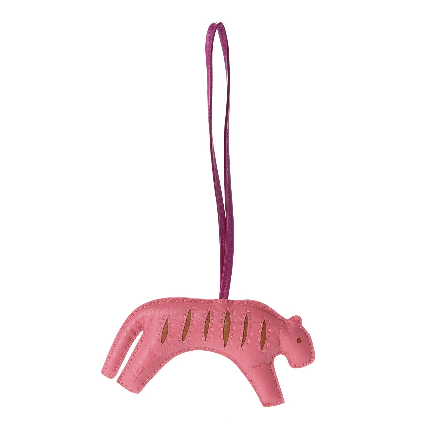 Hermes Milo Lambskin Rooroo Bag Charm Rose Azalea 1 of 5
