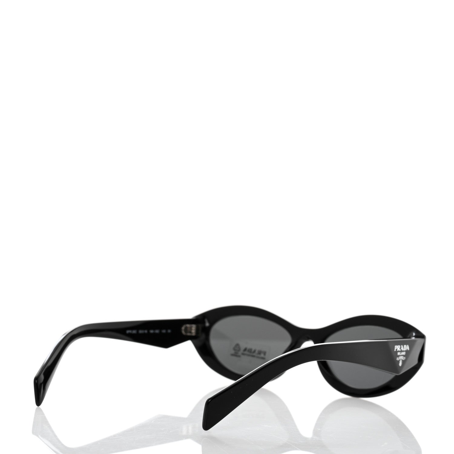 Prada Acetate Oval Sunglasses SPR 26Z Black 4 of 8
