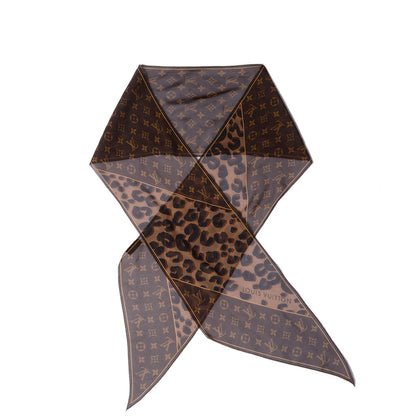 Louis Vuitton Silk Crepe Leopard Monogram Scarf 1 of 7