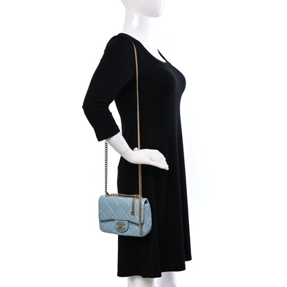 Chanel Lambskin Enamel Quilted Mini Pending CC Square Flap Light Blue 2 of 8