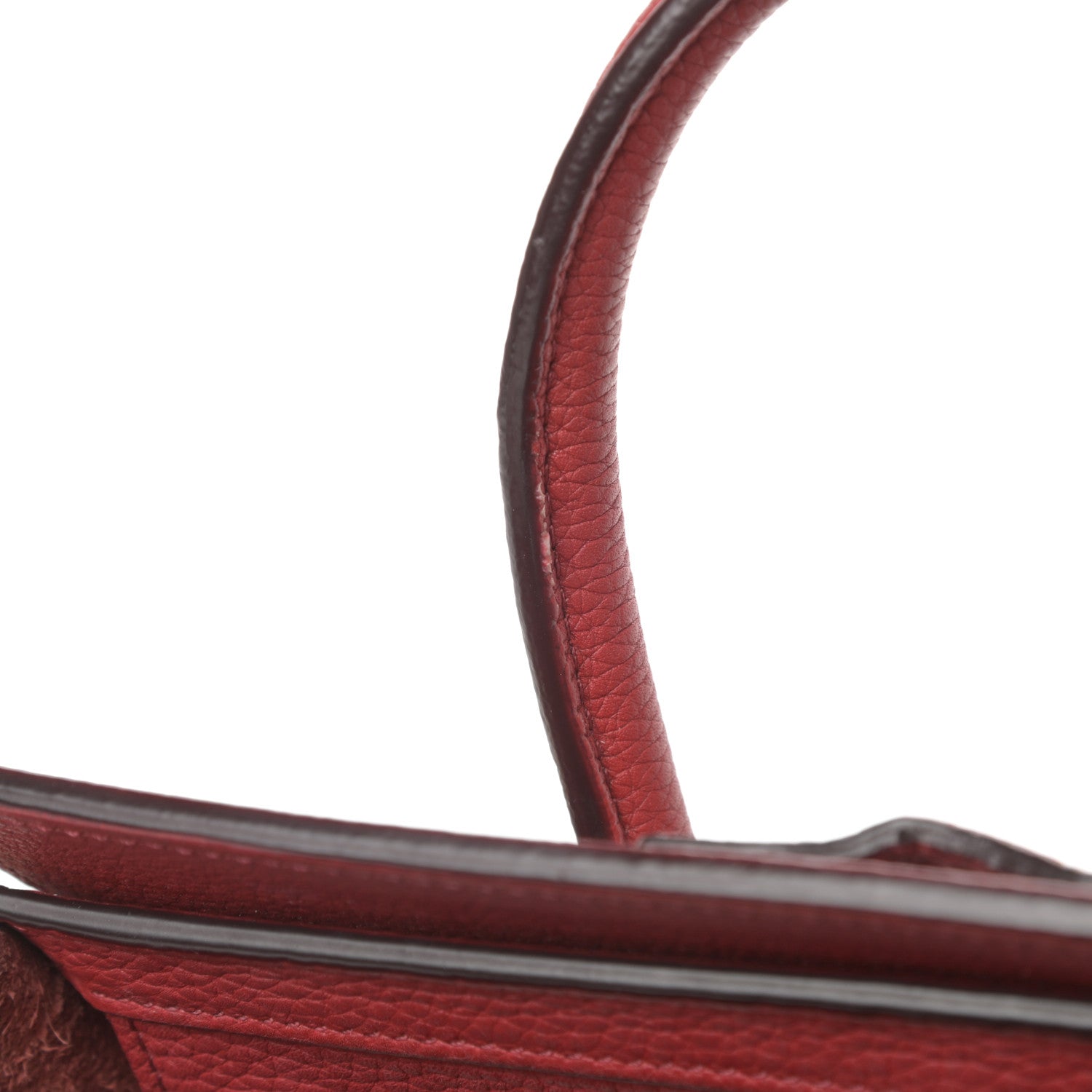 Celine Drummed Calfskin Nano Luggage Red 12 of 16