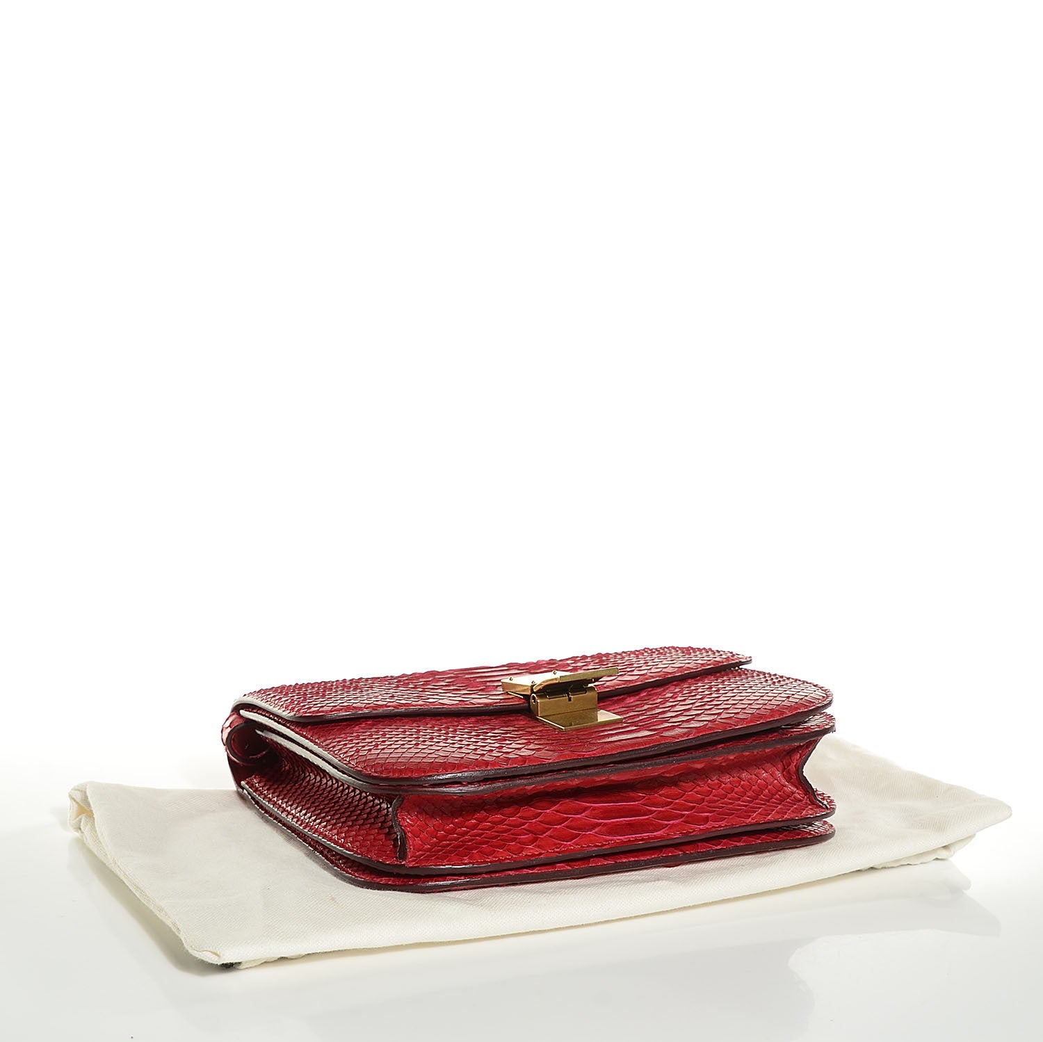 Celine Python Medium Classic Box Red 4 of 8