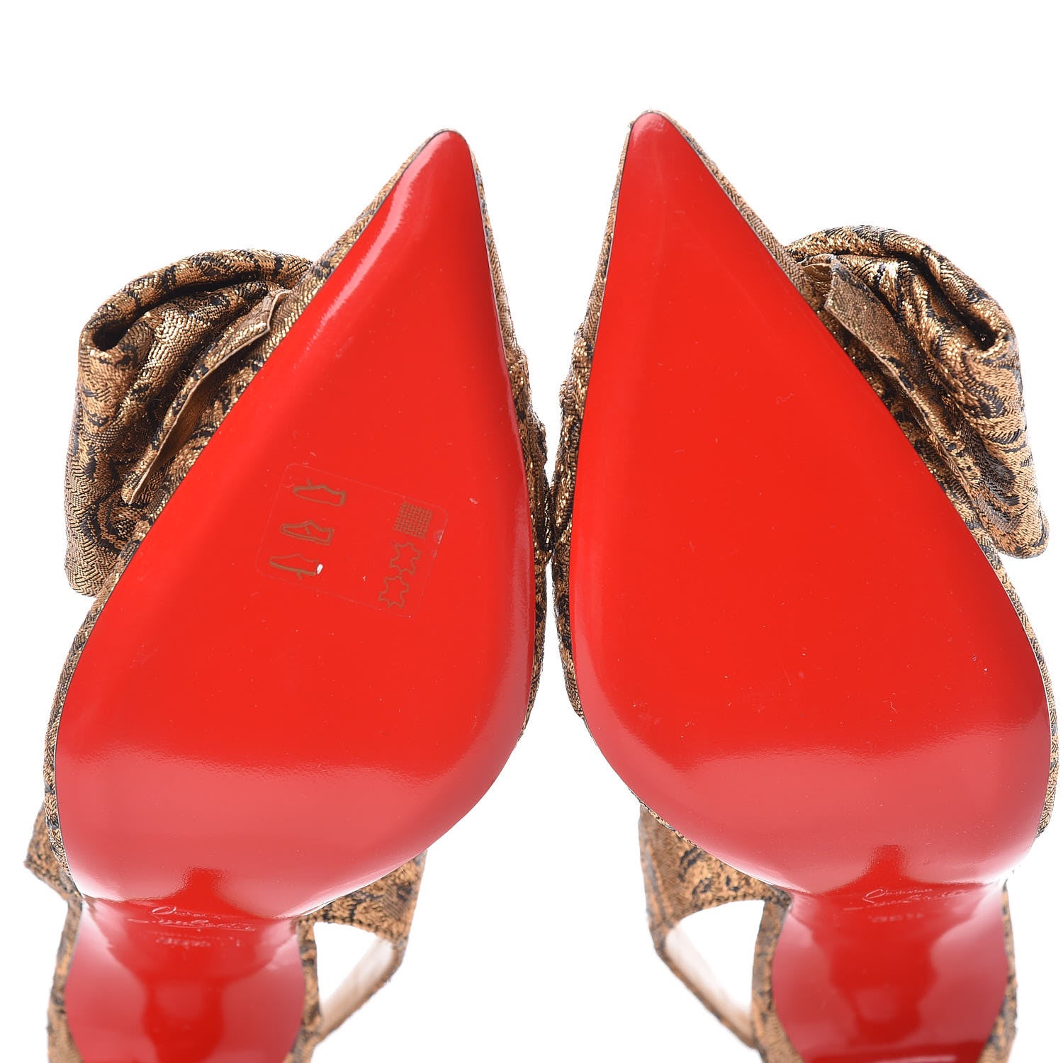 Christian Louboutin Brocade Slingbacks 39.5 Bronze 13 of 16
