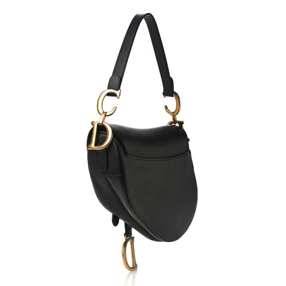 Christian Dior Grained Calfskin Saddle Bag Black 3 of 14