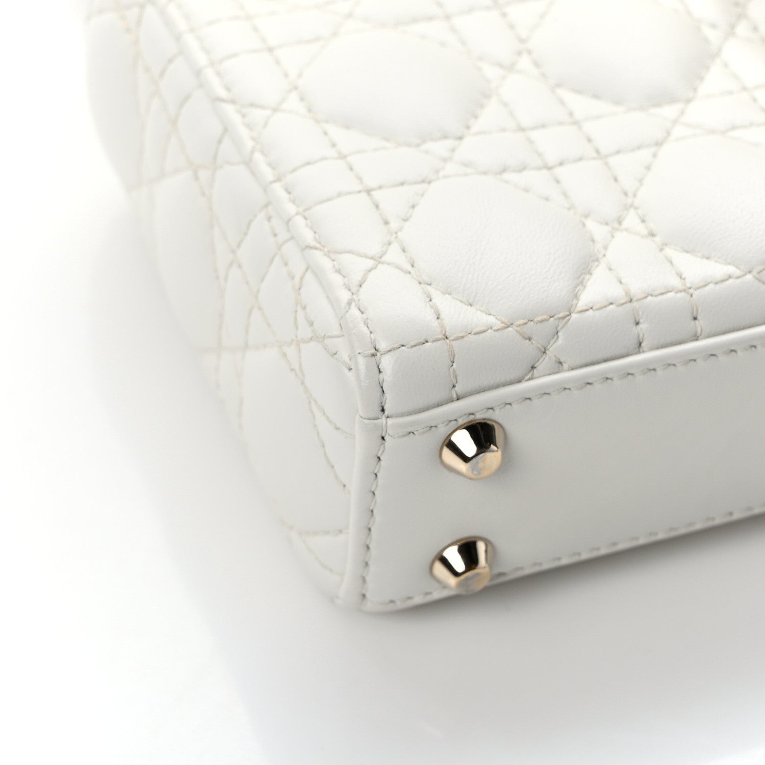 Christian Dior CHRISTIAN DIOR Lambskin Cannage Micro Lady Dior White 11 of 16