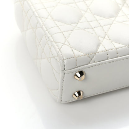 Christian Dior CHRISTIAN DIOR Lambskin Cannage Micro Lady Dior White 11 of 16