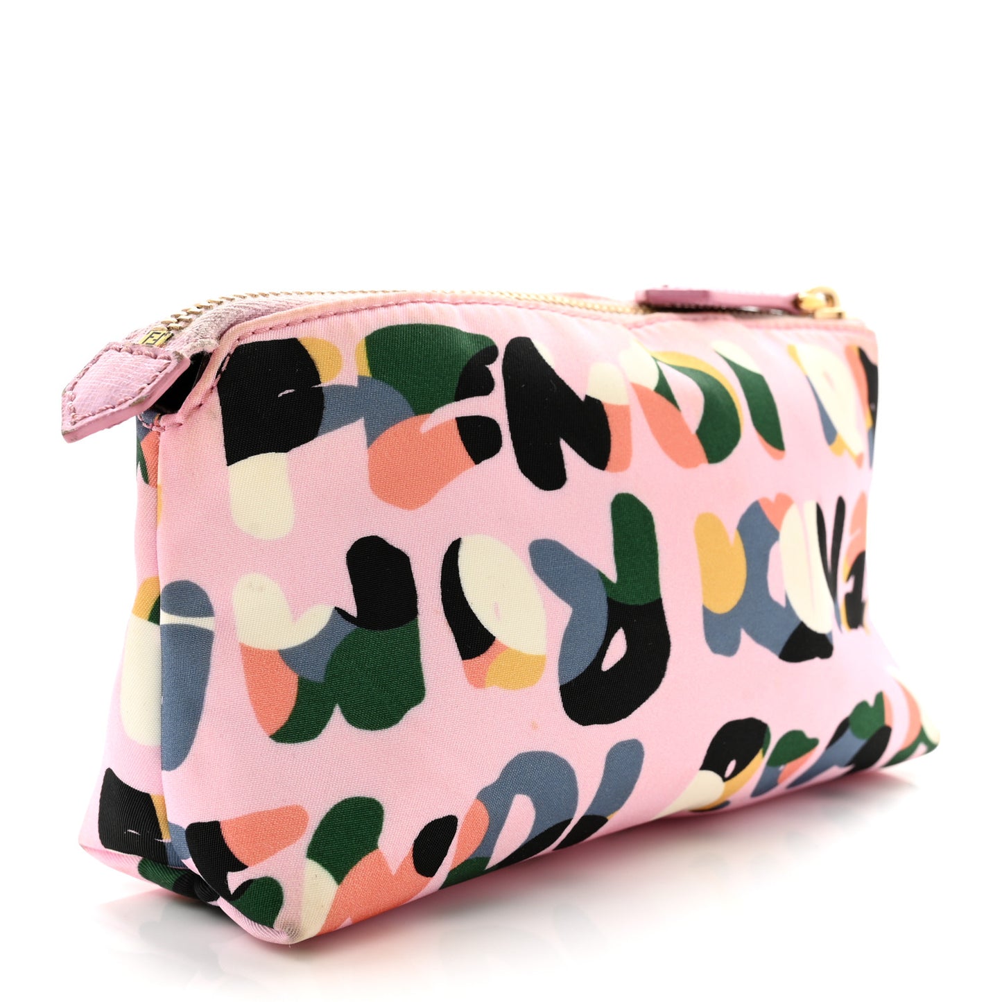 Nylon Roma Print Large Cosmetic Pouch Lavanda Multicolor