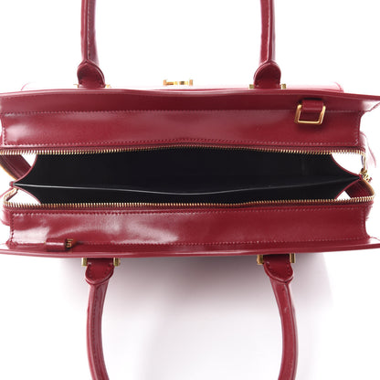 Saint Laurent Shiny Calfskin Medium Uptown Tote Rouge Eros 5 of 10