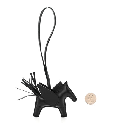 Hermes Milo Lambskin Grigri Rodeo Pegase Horse Bag Charm PM So Black 2 of 5