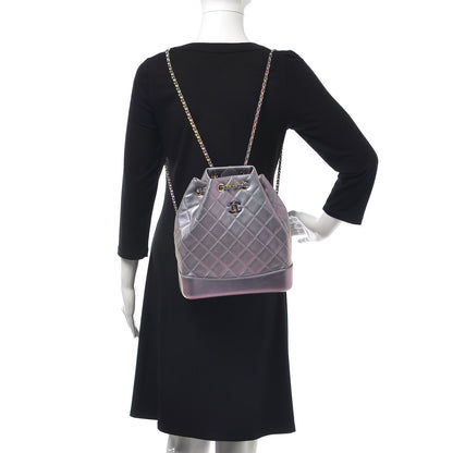 Chanel Iridescent Lambskin Calfskin Quilted Gabrielle Backpack Light Purple 2 of 8