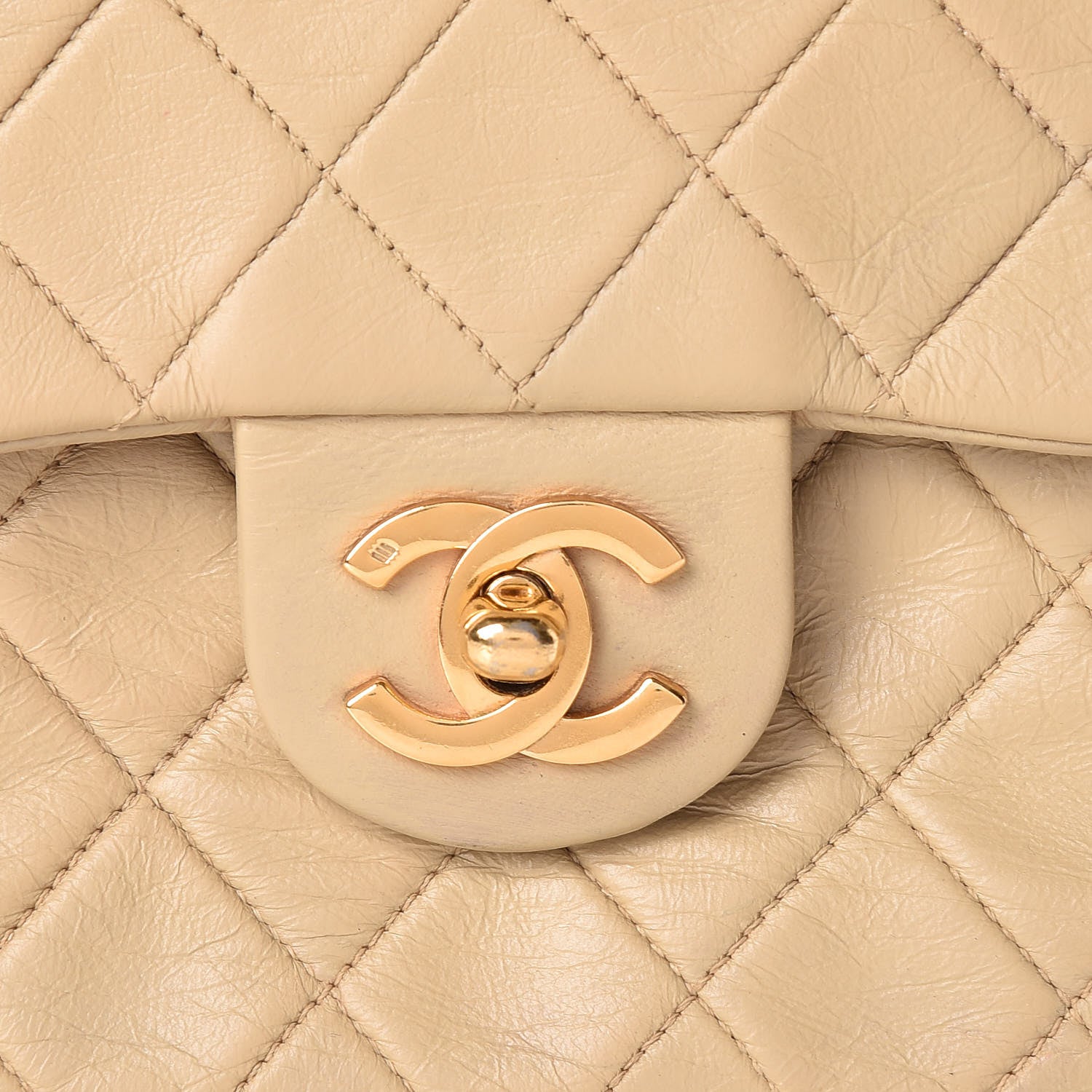 Chanel Lambskin Quilted Mini Square Flap Beige 11 of 11