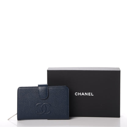 Chanel Caviar Timeless CC French Wallet Navy Blue 10 of 10