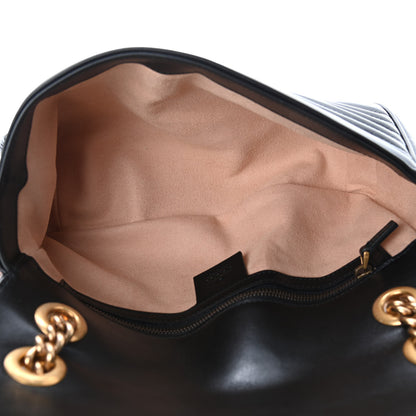 Gucci Calfskin Matelasse Small GG Marmont Shoulder Bag Black 4 of 4