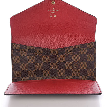 Louis Vuitton Damier Ebene Josephine Wallet Red 6 of 10