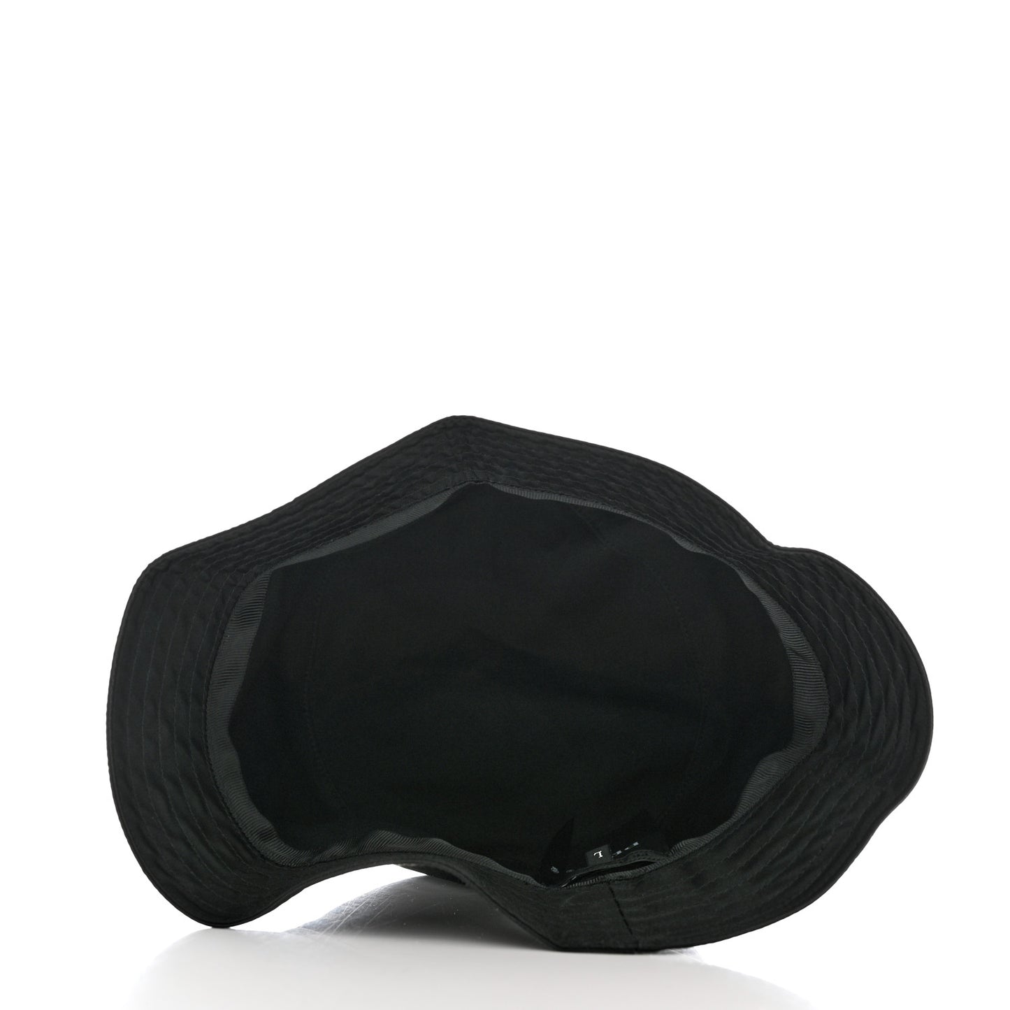 Re-Nylon Rubber Logo Mens Bucket Hat L Black