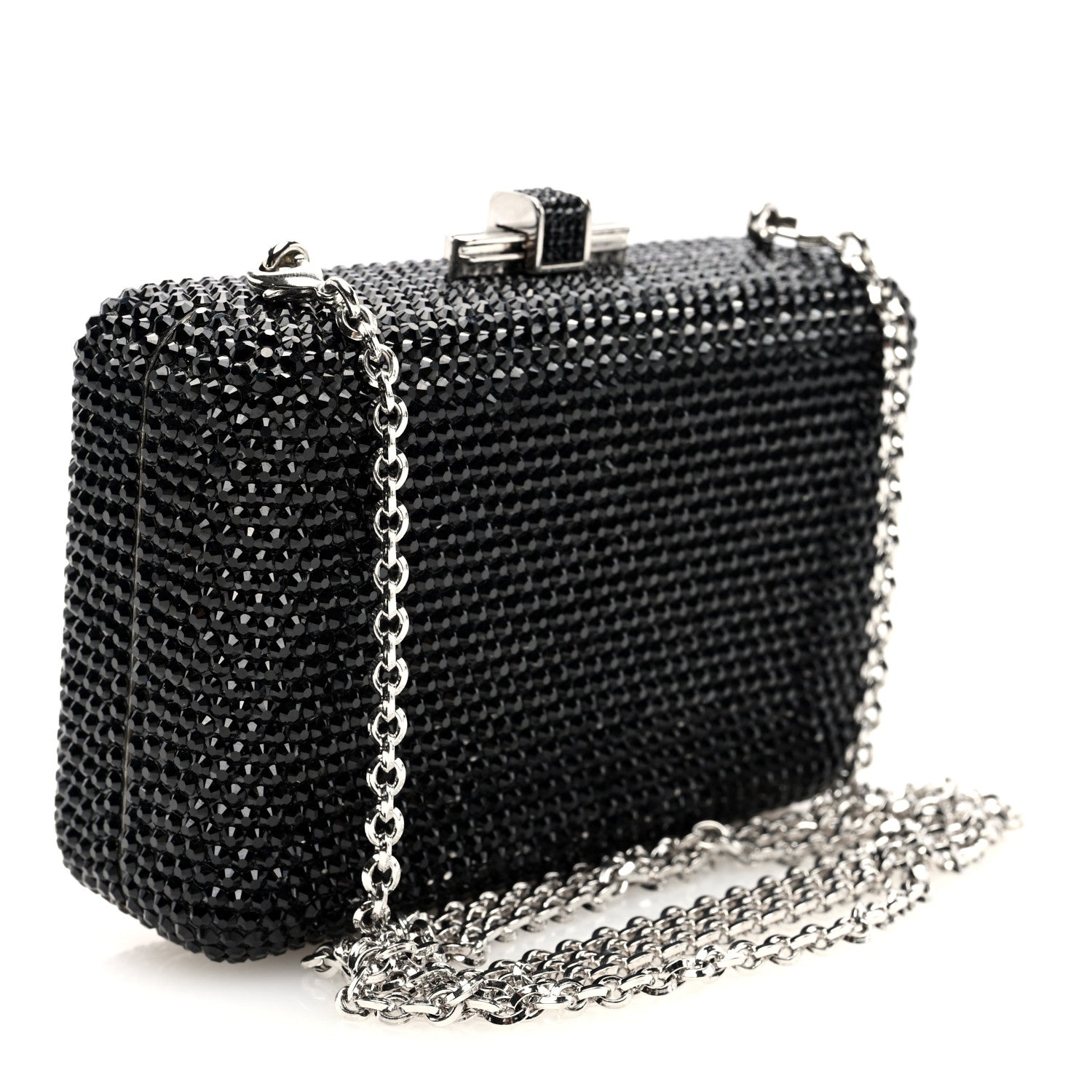 Judith Leiber Swarovski Crystal Minaudiere Clutch Black 3 of 8