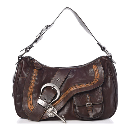 Christian Dior Lambskin Gaucho Double Saddle Bag Brown 1 of 7
