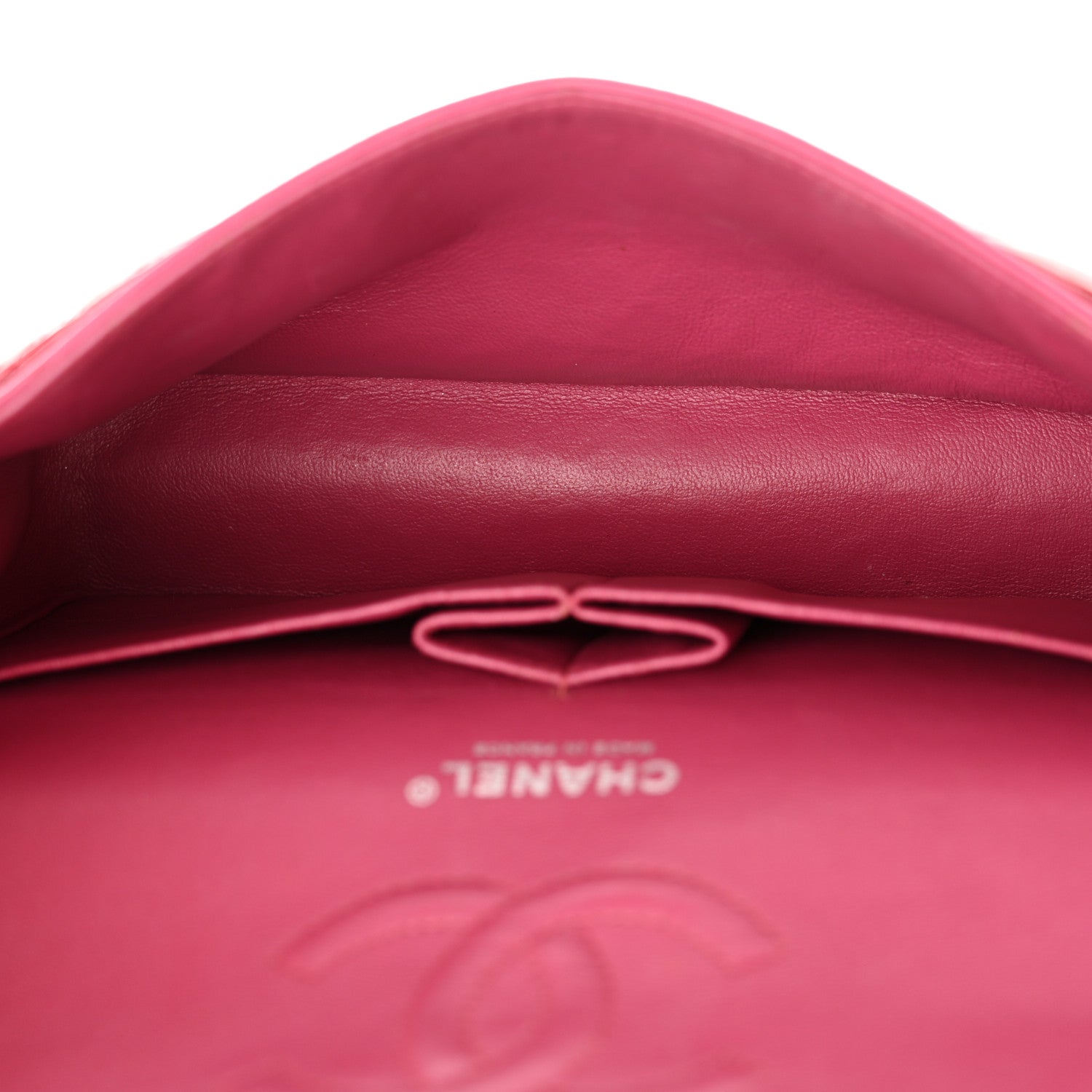 Chanel Patent Quilted Medium Double Flap Dark Pink 5 of 13