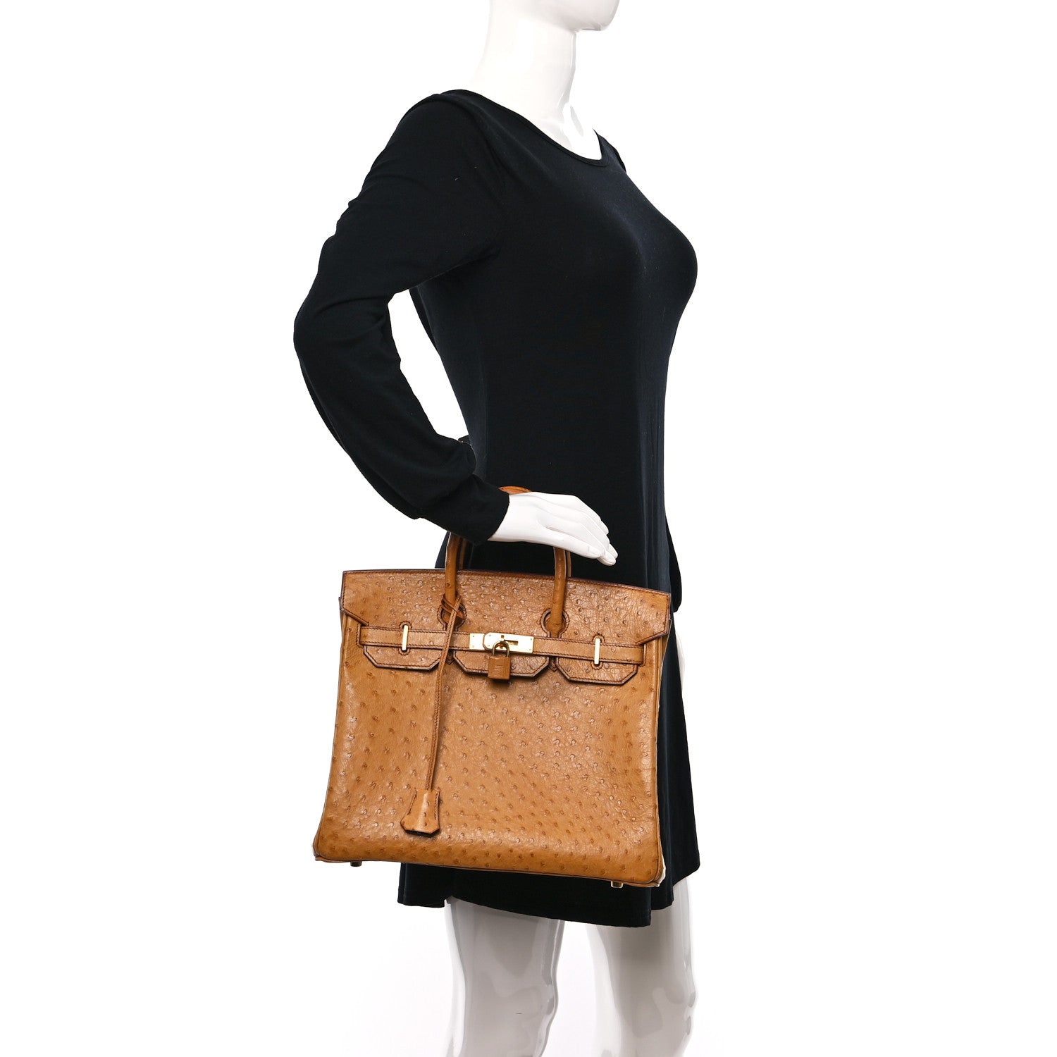 Hermes Ostrich HAC Birkin 32 Gold 2 of 14