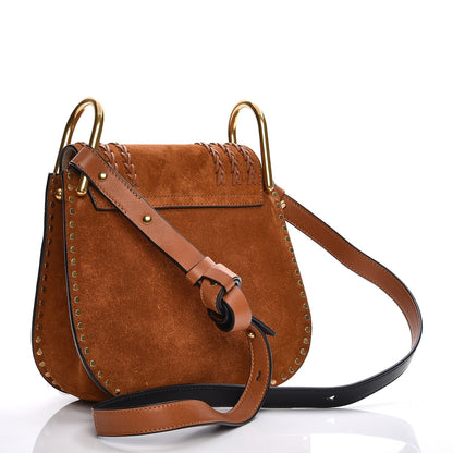 Chloe Suede Calfskin Braided Small Hudson Shoulder Bag Caramel 3 of 8