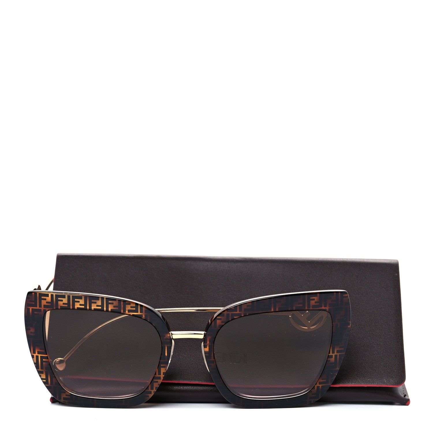 Fendi Acetate Metal F is Fendi FF Square Cat Eye Sunglasses FF 0424/F/S Havana 7 of 7