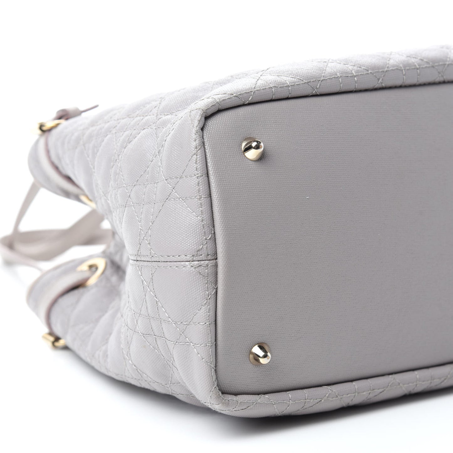 Coated Canvas Cannage Small Panarea Tote Grey