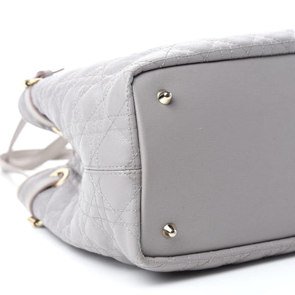 Christian Dior Coated Canvas Cannage Small Panarea Tote Grey 6 of 10