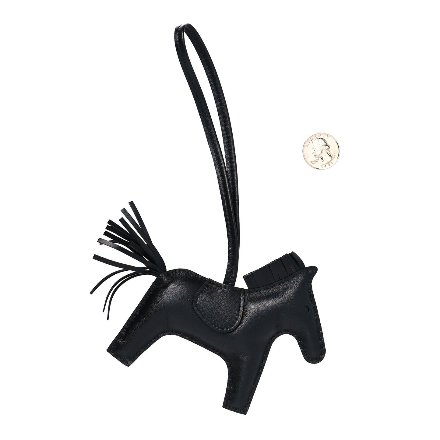Milo Lambskin Grigri Rodeo Horse Bag Charm MM So Black