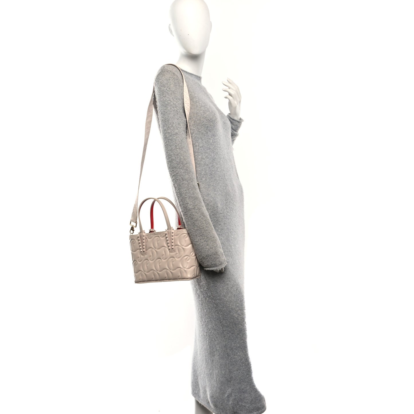 Nappa Embossed Mini East West Cabata Tote Leche