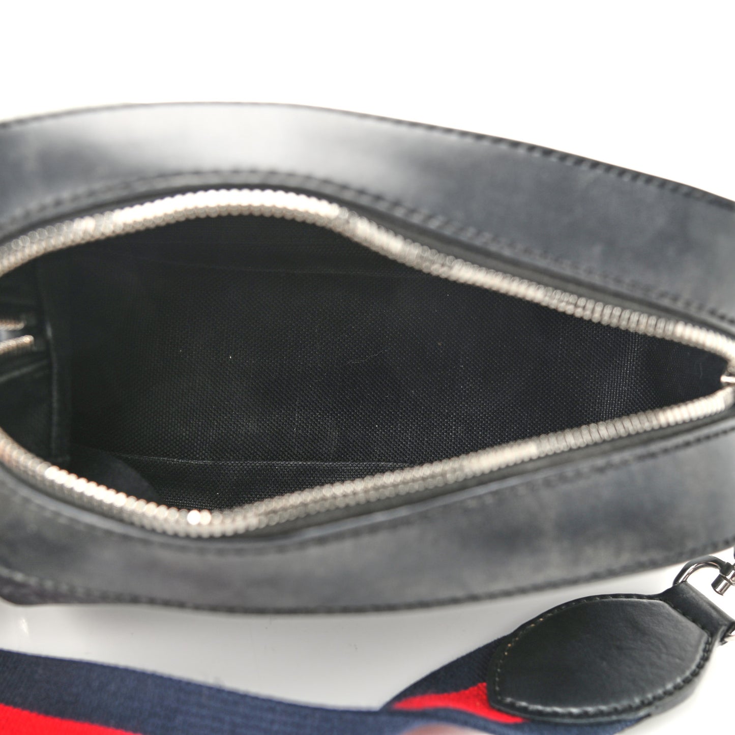 GG Supreme Monogram Web Shoulder Bag Black Grey