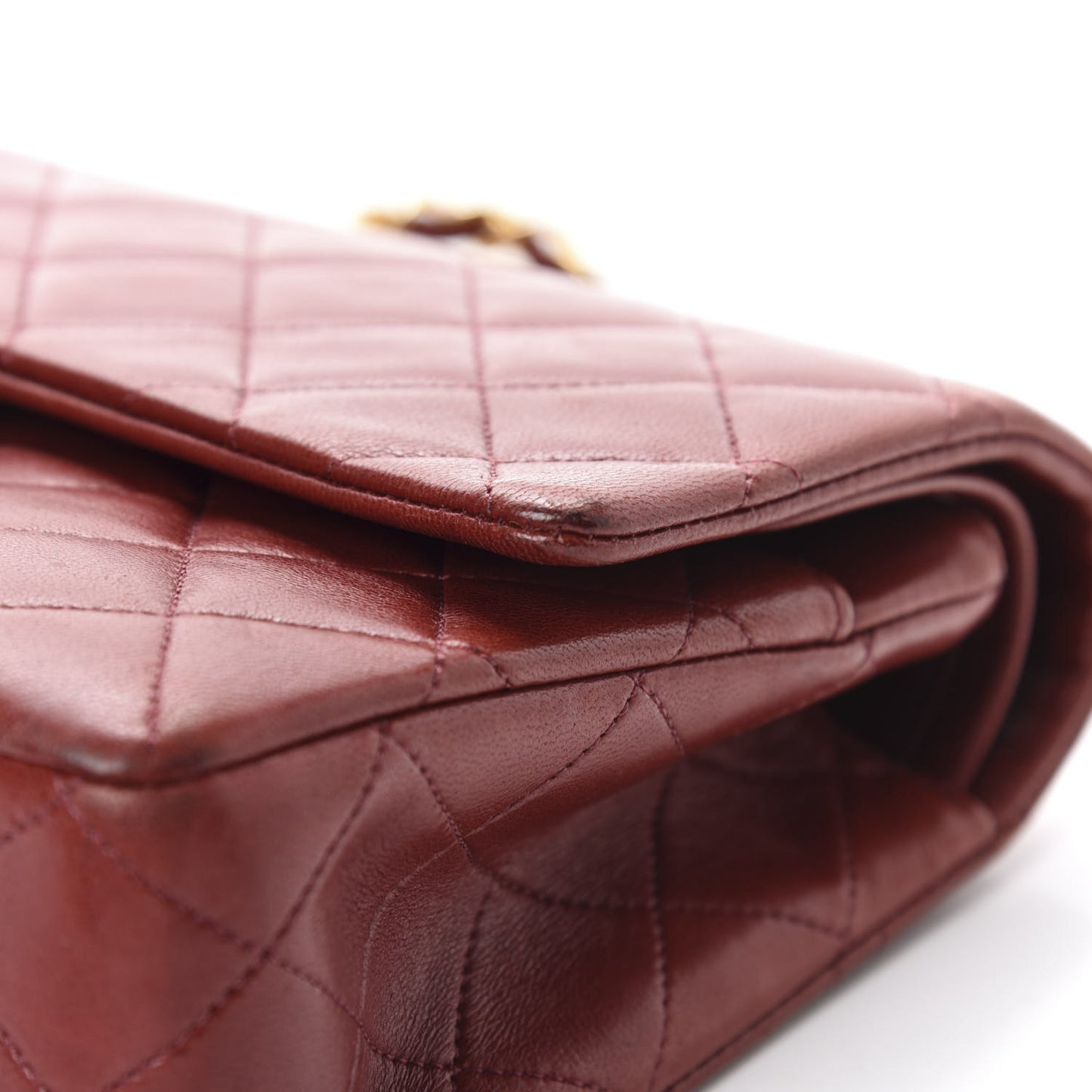 Lambskin Quilted Small Double Flap Red