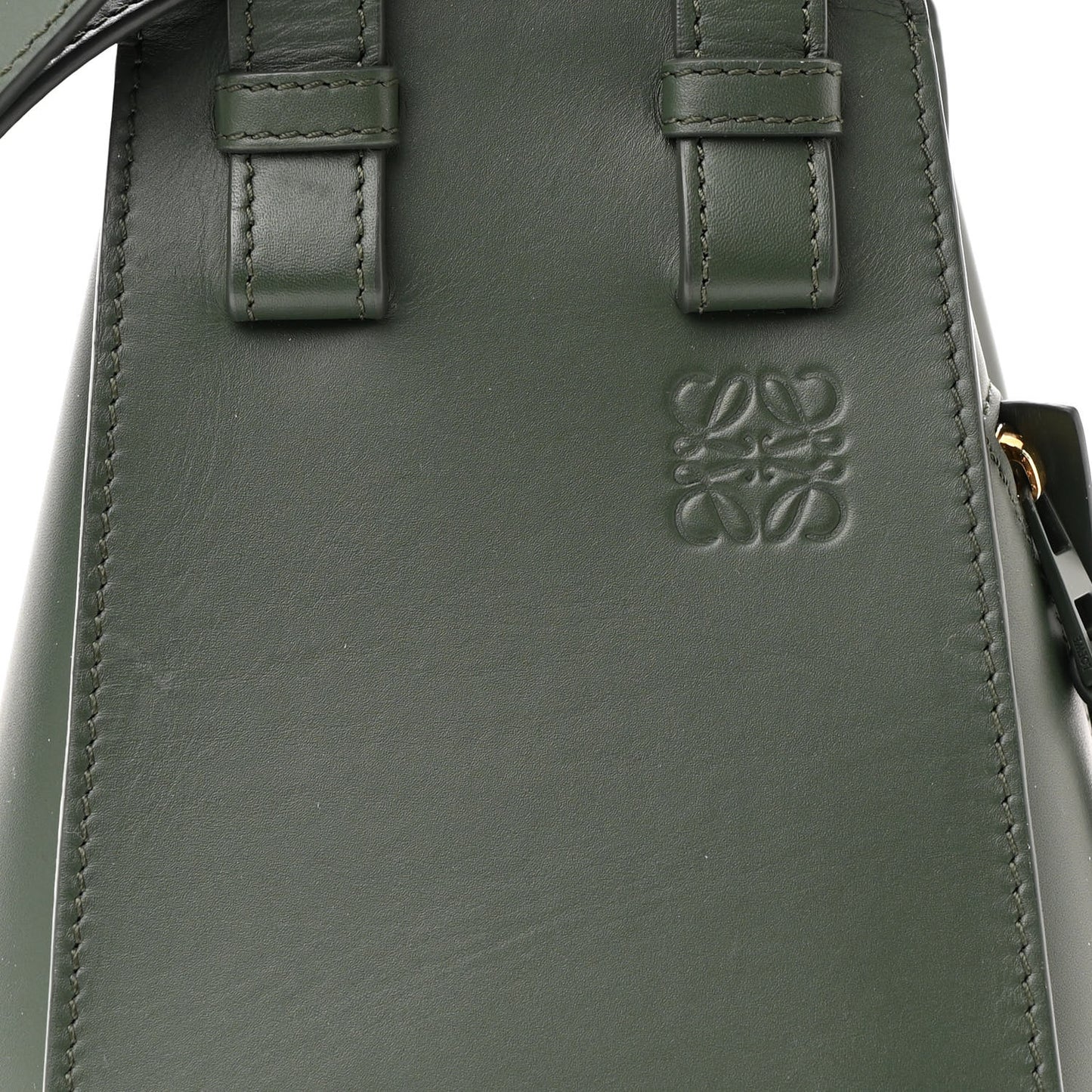 Calfskin Compact Hammock Shoulder Bag Bottle Green