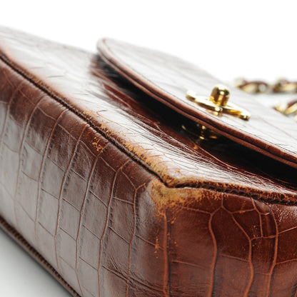 Chanel Alligator Mini Flap Shoulder Bag Brown 8 of 9