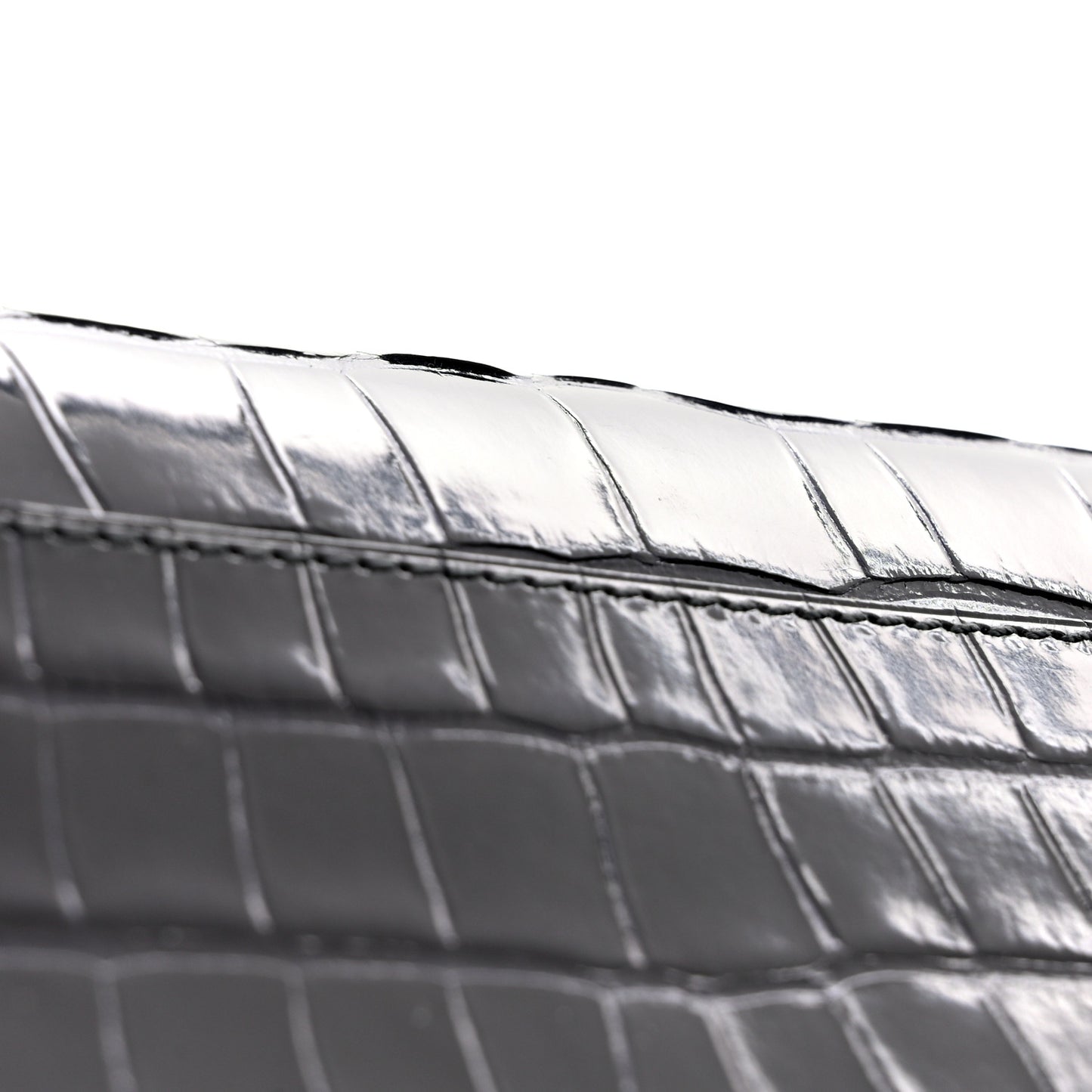 Shiny Alligator Constance Long Wallet Bleu Marine