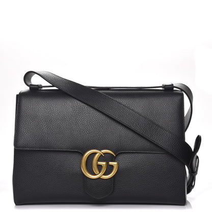 Gucci Calfskin GG Marmont Messenger Bag Black 1 of 7