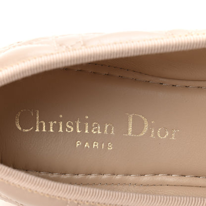 Christian Dior Calfskin Cannage Pearl Bow Ballet Flats 37.5 Nude 8 of 10