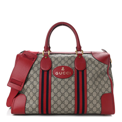 Gucci Soft GG Supreme Monogram Web Medium Duffle Bag Beige Red 1 of 11