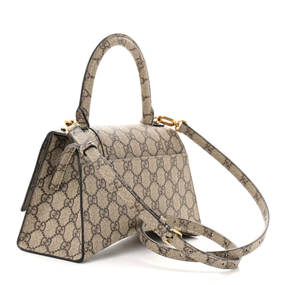 Balenciaga X GUCCI GG Supreme Monogram Small Hourglass Top Handle Bag Beige Ebony 3 of 10