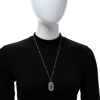 Tiffany Sterling Silver Black Onyx Pearl Ziegfeld Daisy Pendant Necklace 3 of 4