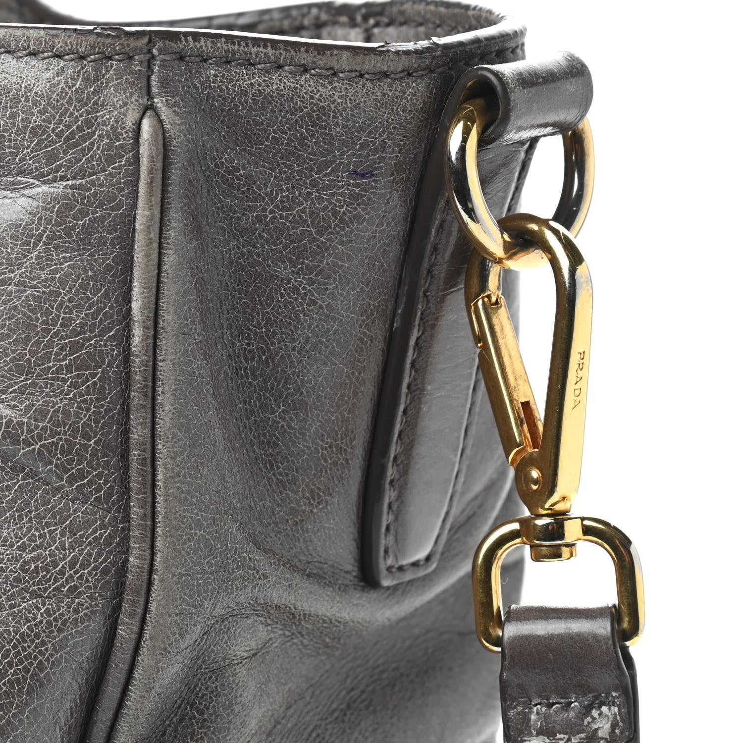 Prada Vitello Shine Top Handle Bag Fumo 15 of 25