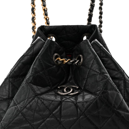 Chanel Aged Calfskin Quilted Small Gabrielle Backpack Black 8 of 13