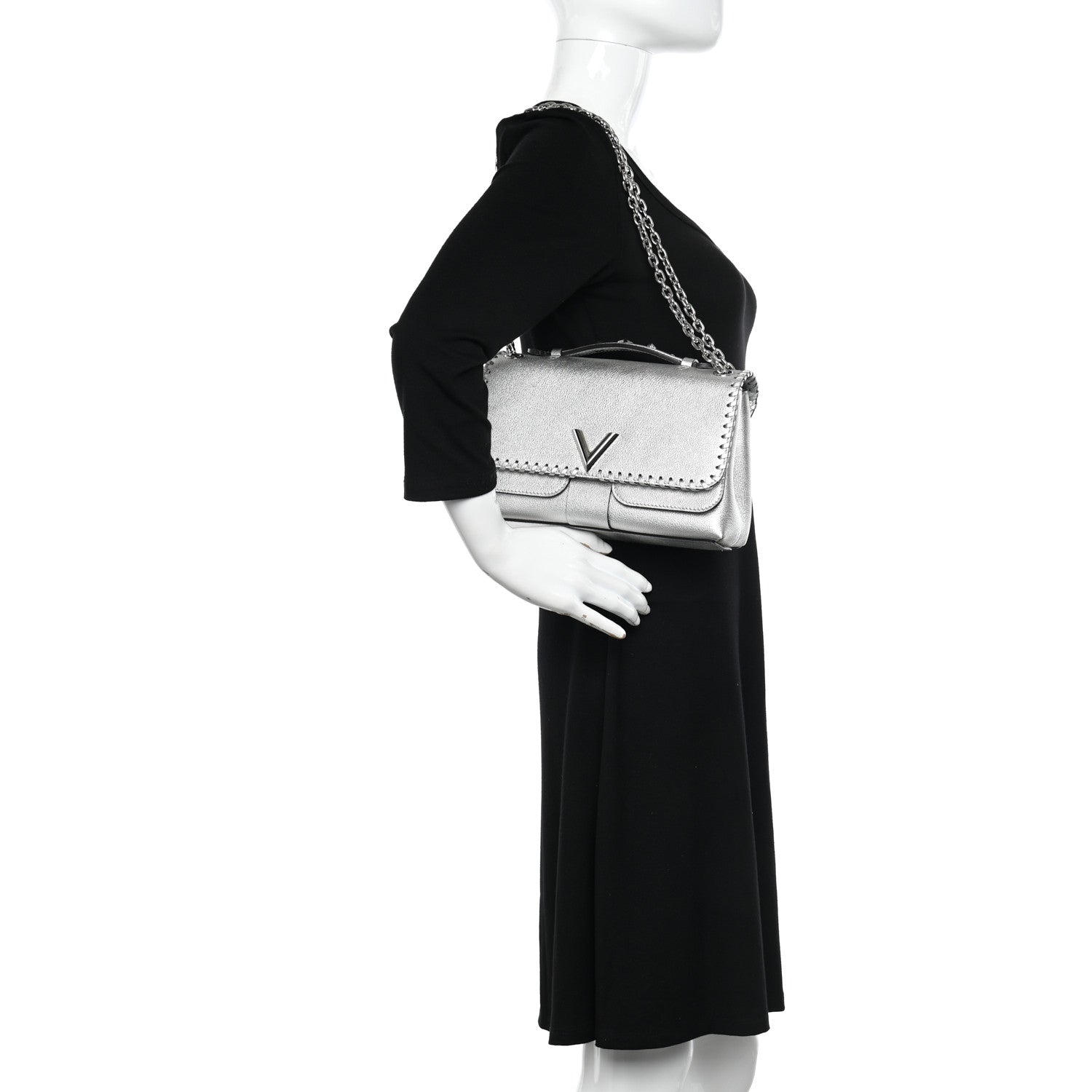 Louis Vuitton Cuir Plume Ecume Very Chain Bag Argent 2 of 10