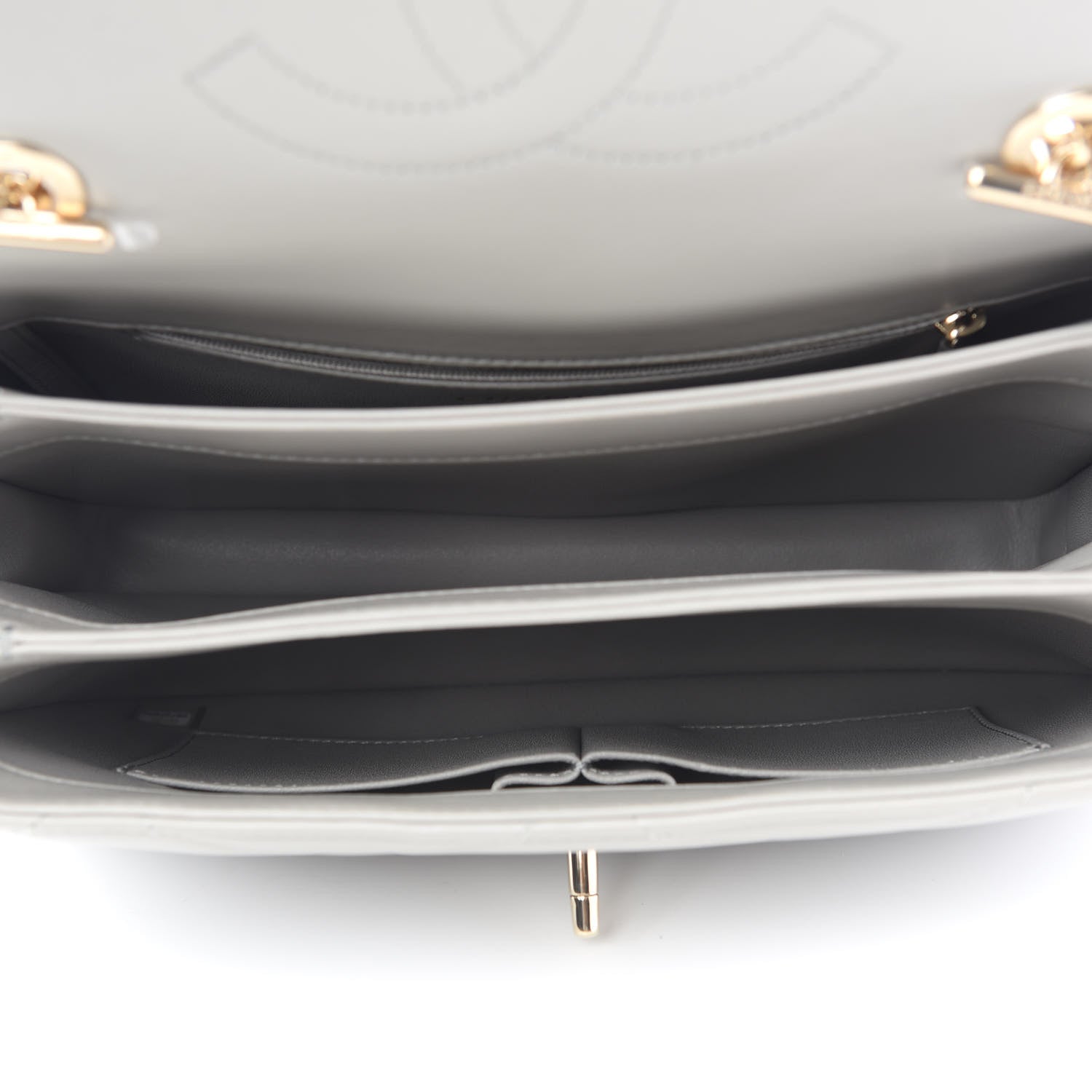 Chanel Lambskin Quilted Medium Trendy CC Flap Dual Handle Bag Grey 5 of 9