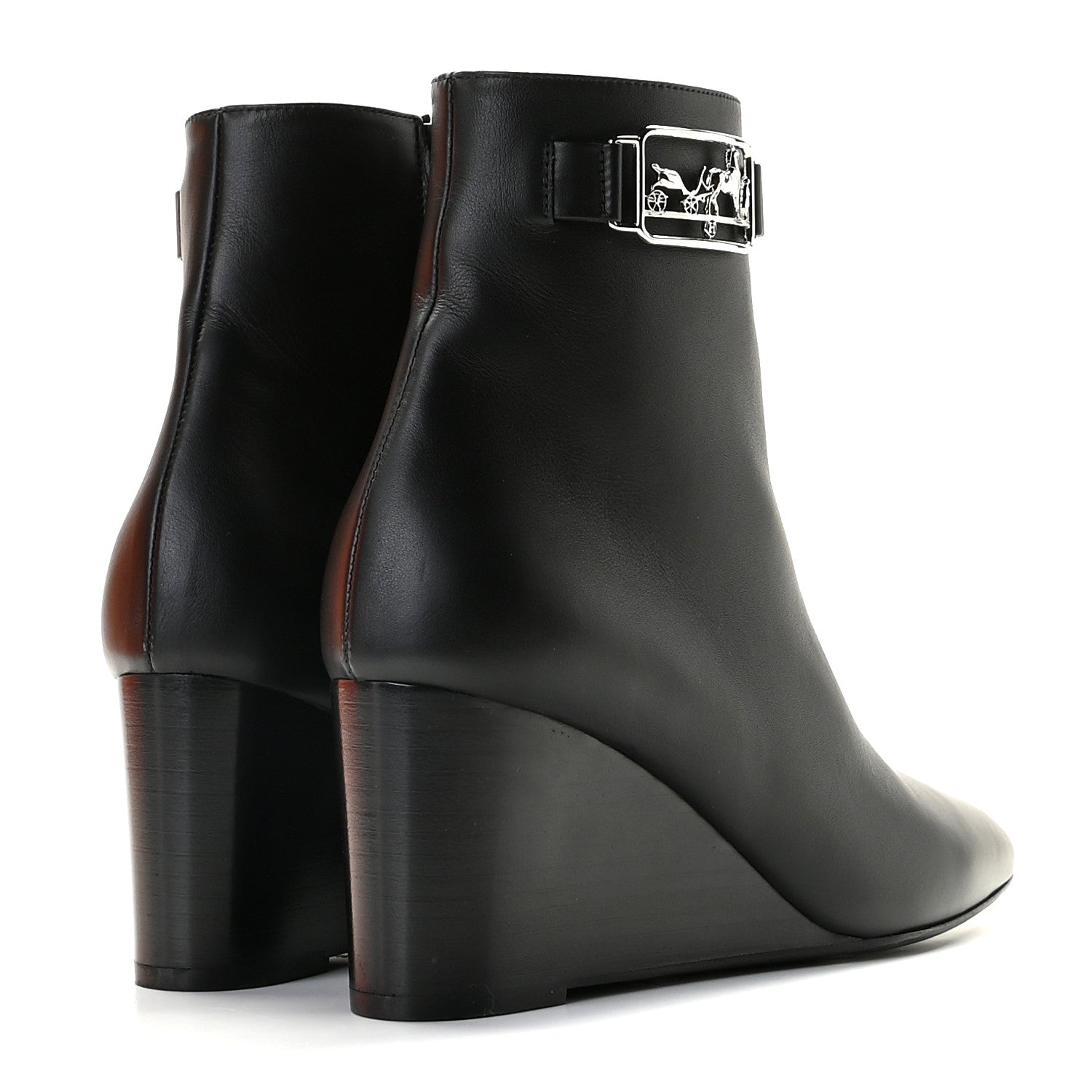 Hermes Calfskin Andrene Ankle Boots 36.5 Black 4 of 14