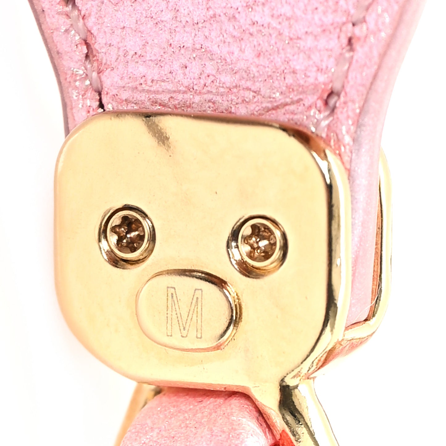 Iridescent Lambskin Metal Chain Belt M Light Pink