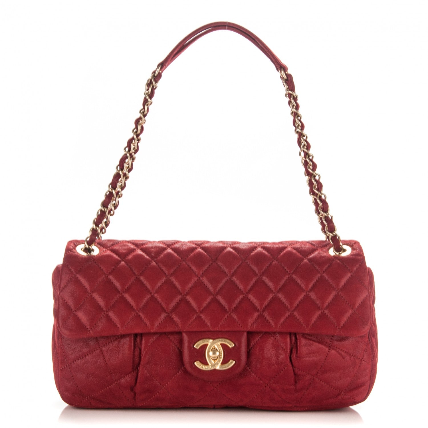 Chanel Iridescent Calfskin Large Chic Quilt Flap Rouge 1 of 7